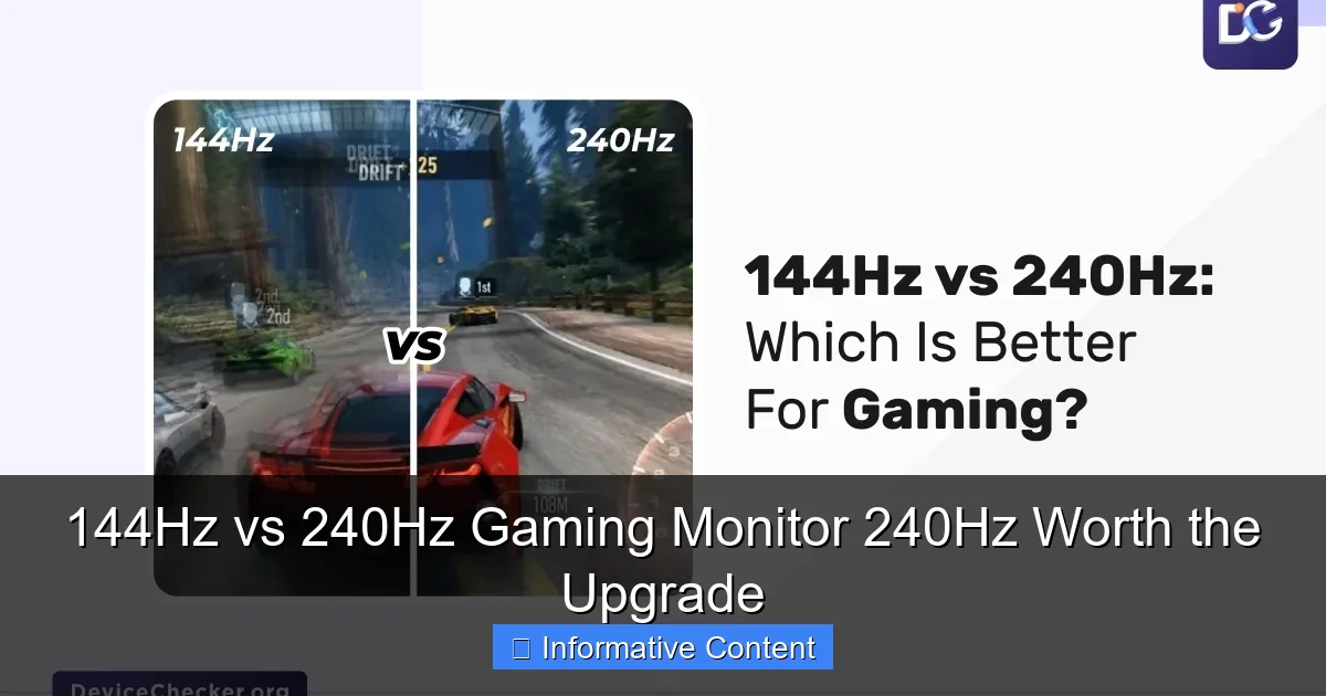 144Hz vs 240Hz Gaming Monitor 240Hz Worth the Upgrade