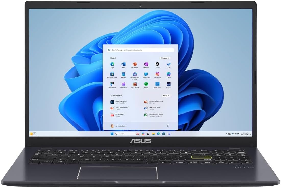 ASUS Vivobook Go Laptop: 15.6" Display, Intel N4500, 4GB RAM, 128GB SS