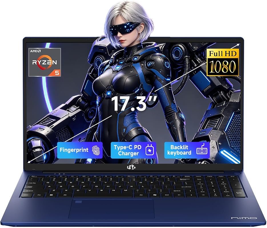 NIMO 17.3 inch Laptop for Dolphin Emulator: AMD Ryzen 5-6600H, 16GB RA
