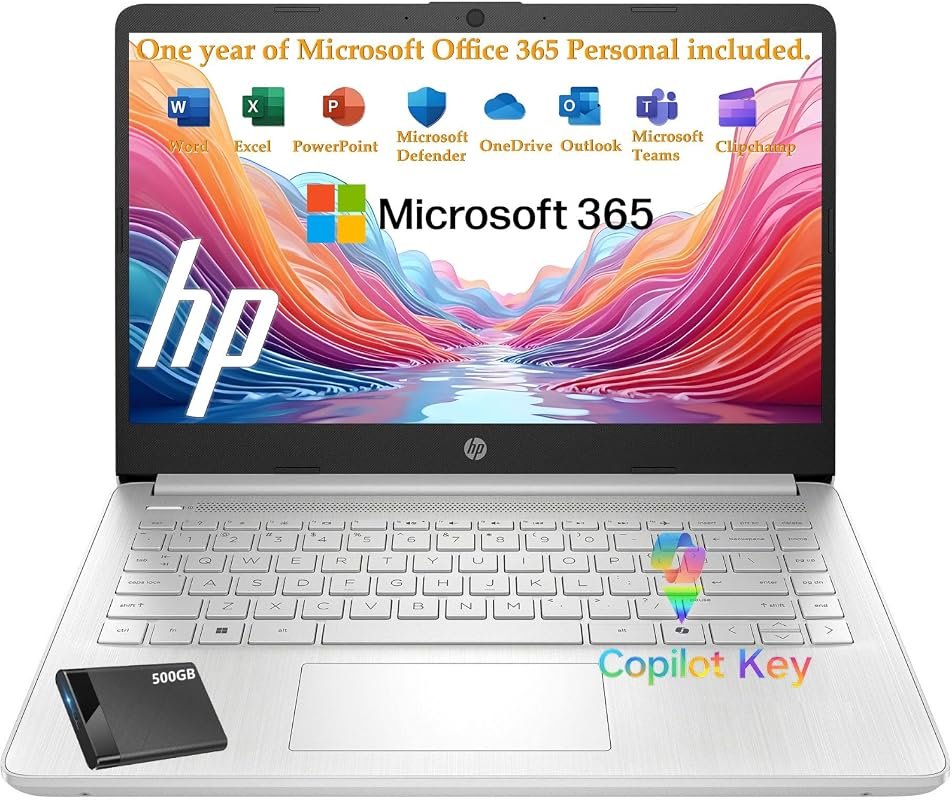 HP 14-inch Laptop featuring an Intel Processor and 500GB HDD, perfect 