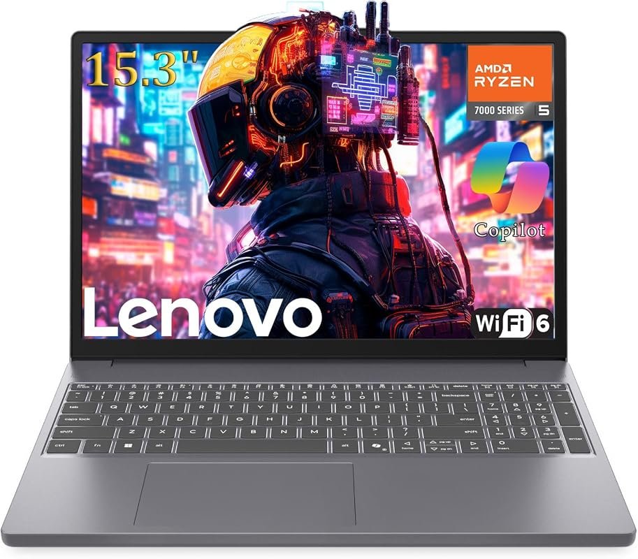 Lenovo 15 inch Gaming Laptop with AMD Ryzen 5, 8GB RAM, and 256GB SSD.