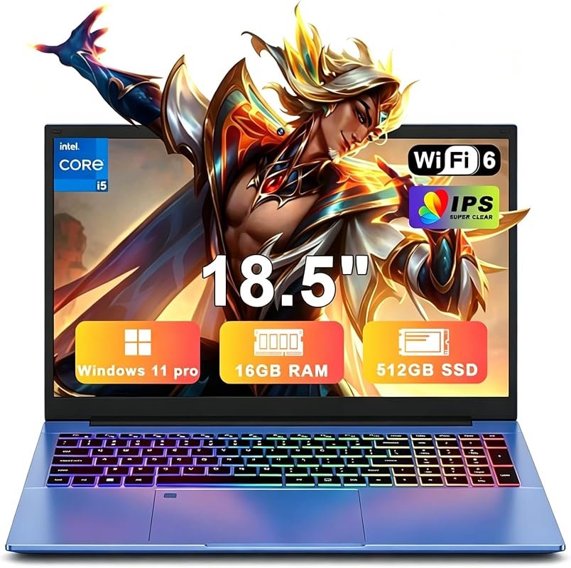 18 Inch Gaming Laptop for Dolphin Emulator: Windows 11 Pro, Core i5, 1