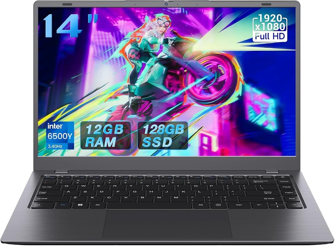 Laptop with 6500Y CPU, 12GB RAM, and 256GB SSD for Everyday Use.