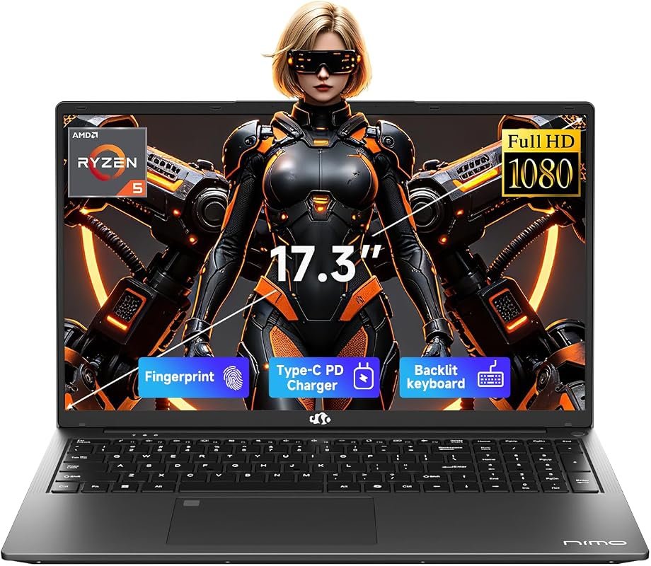 NIMO 17.3 inch Laptop for Dolphin Emulator: AMD Ryzen 5-6600H, 16GB RA